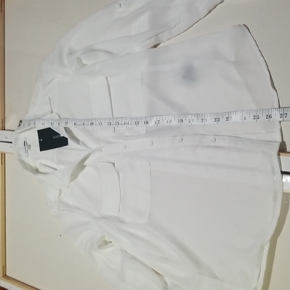 Fashion Nova white button down shirt - Light white - Small - Picture 9 of 11